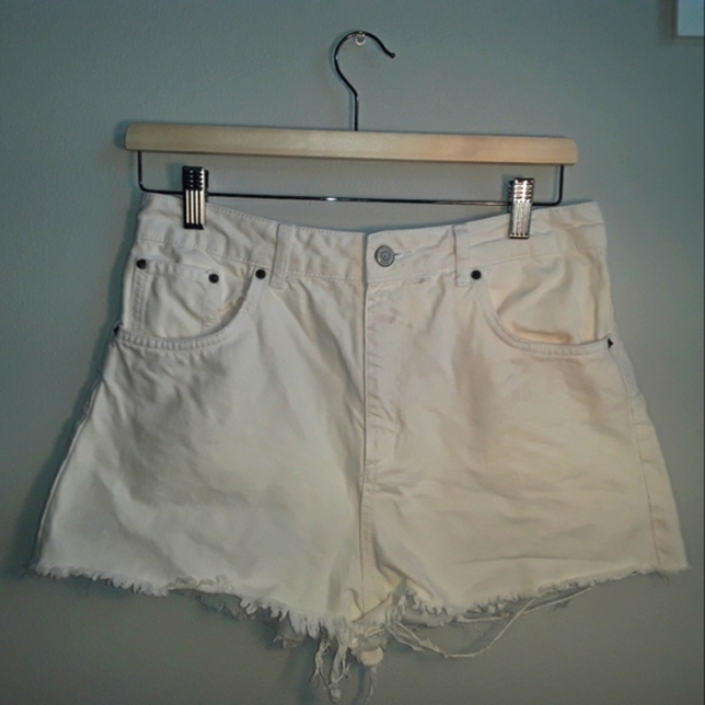 🌼2 For $15🌼 Topshop White High Waist Denim Shorts Women's Size 10 Large